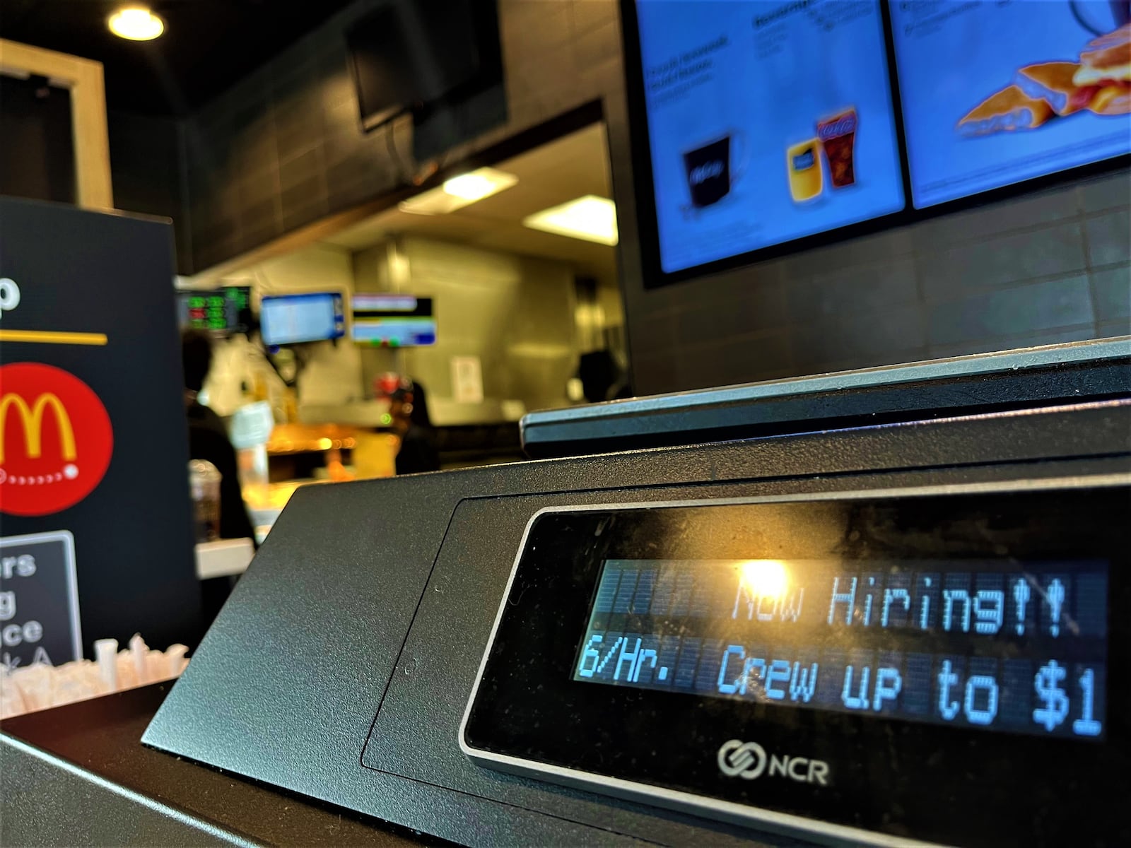 A McDonald's store in Dayton is hiring new crew members with wages of up to $16 per hour. This past spring, McDonald's said it planned to hire more than 350 new employees across the Dayton area. CORNELIUS FROLIK / STAFF