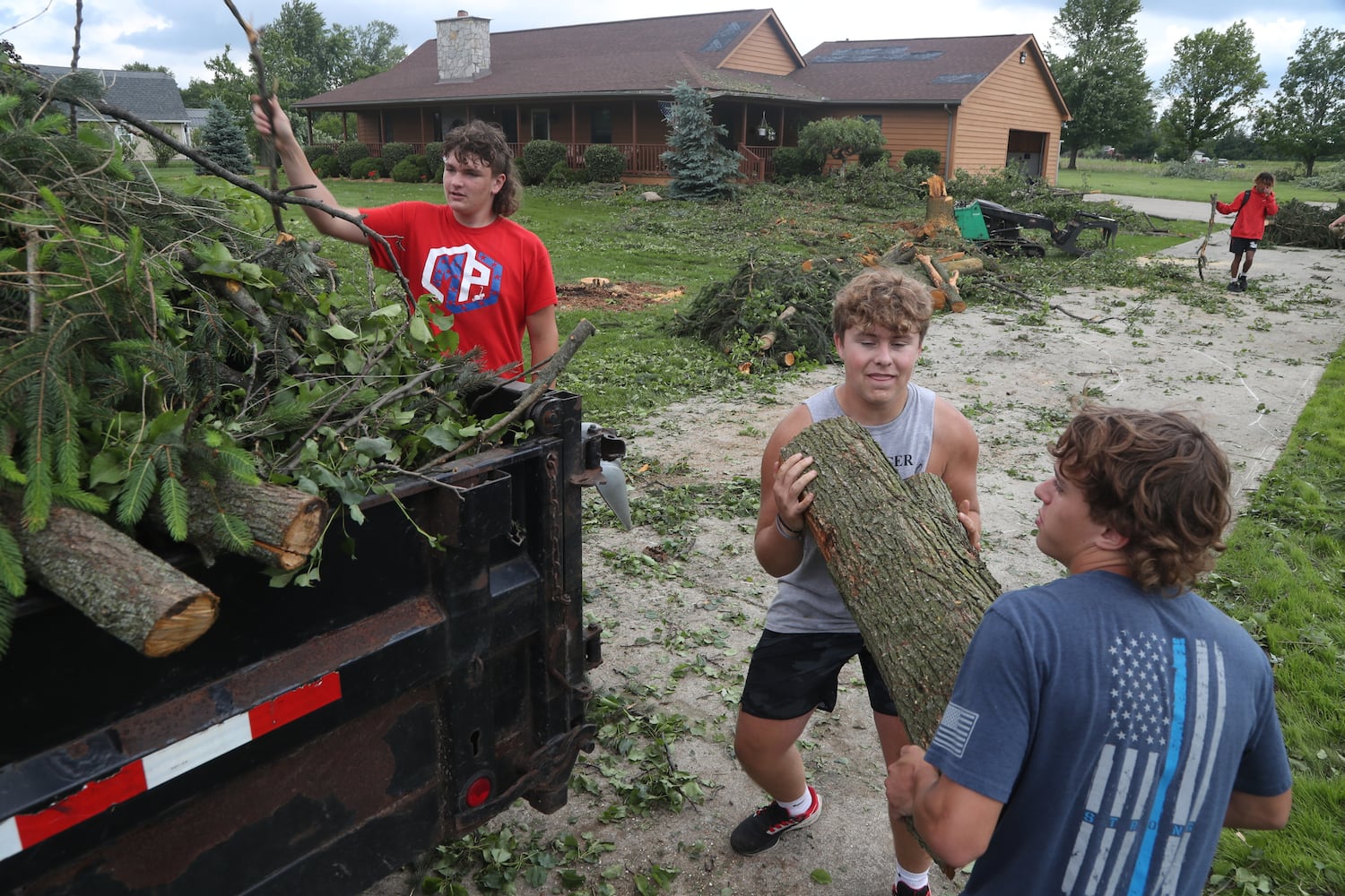 Storm damage caused by suspected tornadoes