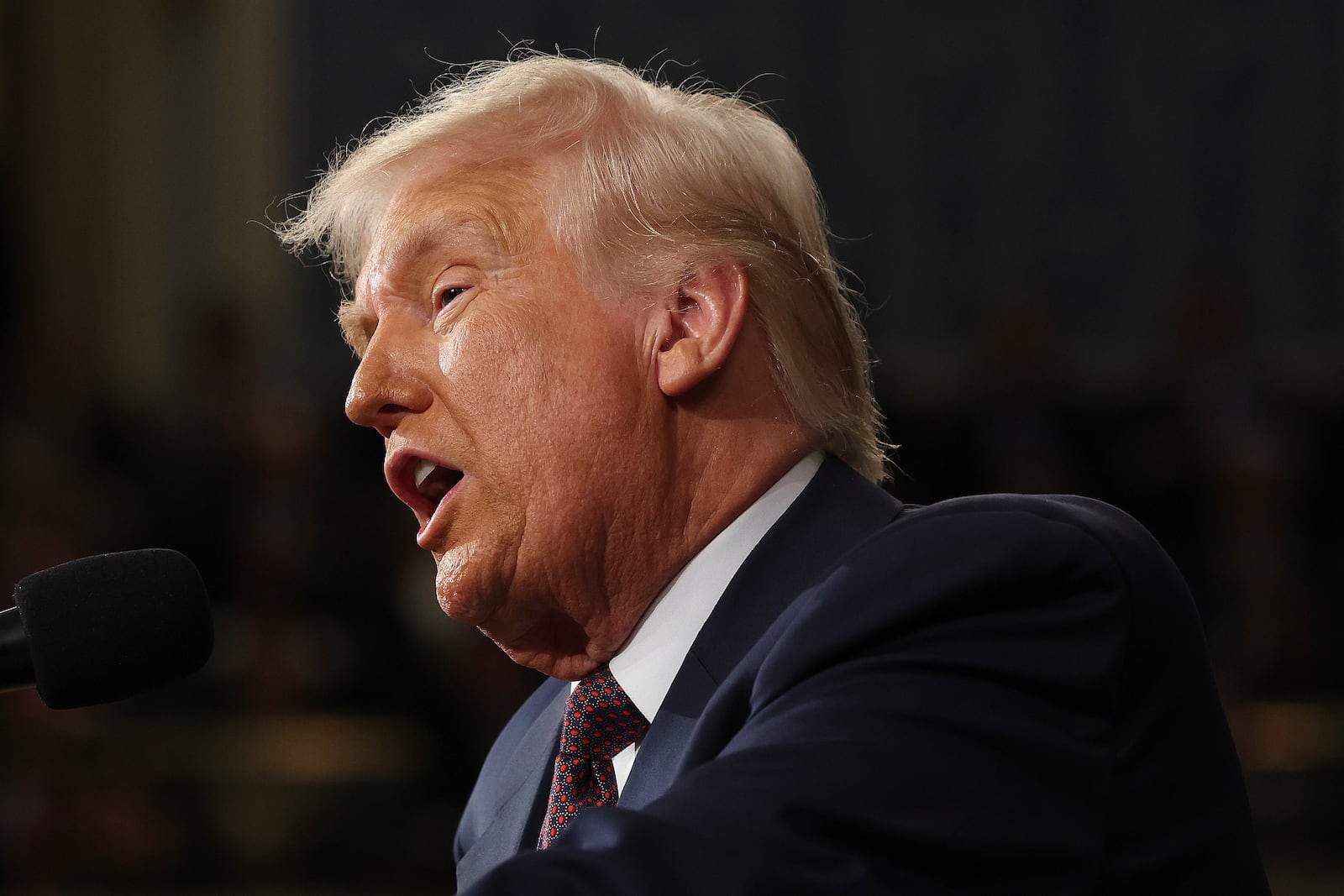 President Donald Trump addresses a joint session of Congress at the Capitol in Washington, Tuesday, March 4, 2025. (Win McNamee/Pool Photo via AP)