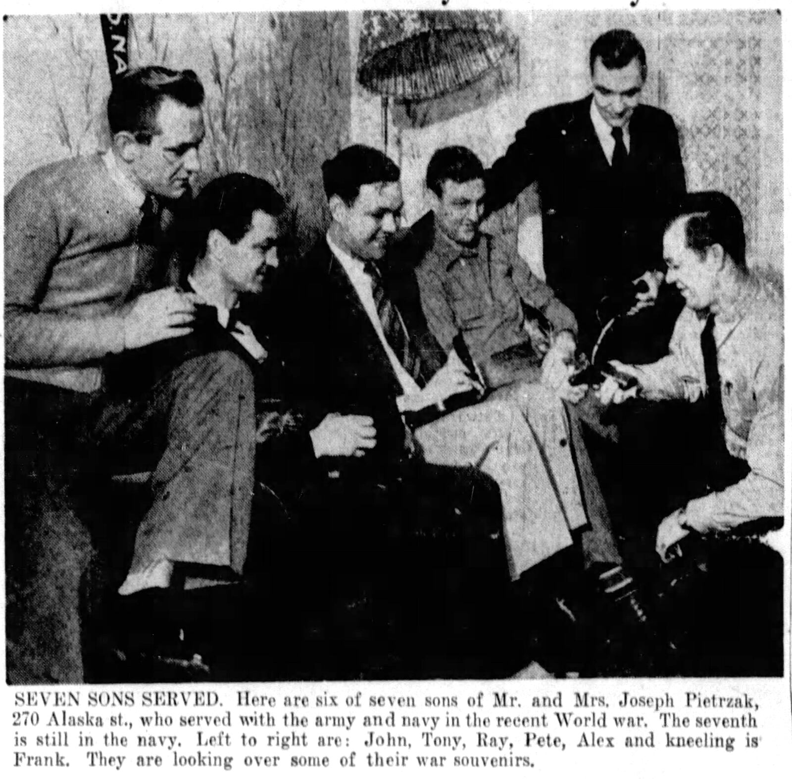 Jan. 28, 1946: Six of Seven sons are home after Army and Navy service. DAYTON DAILY NEWS ARCHIVES