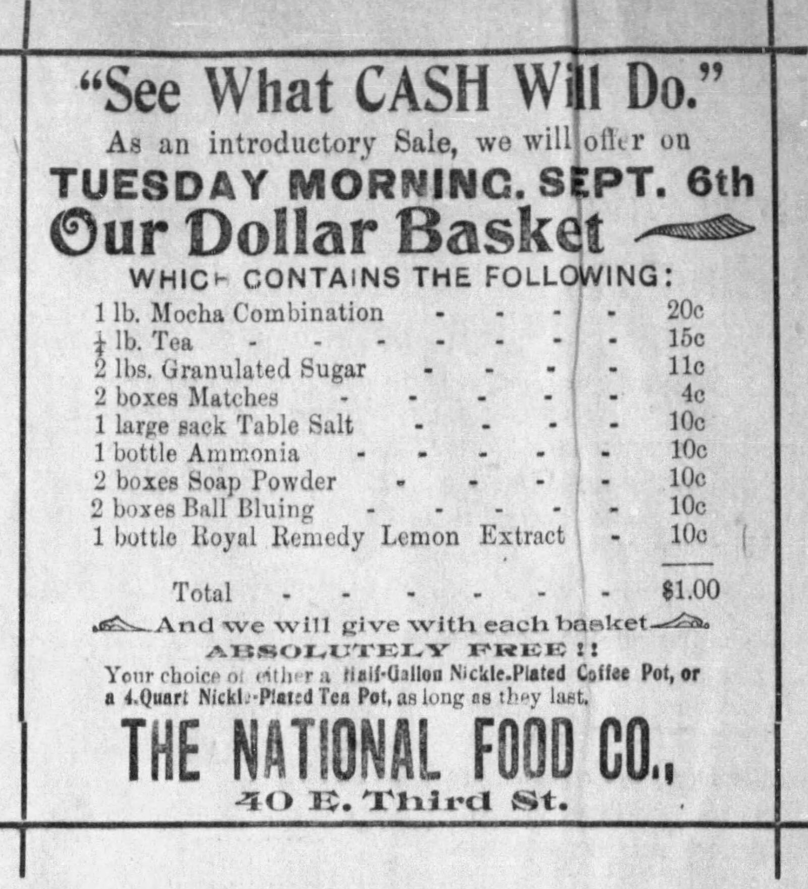 Dayton life in 1898. Grocery shopping. DAYTON DAILY NEWS ARCHIVES