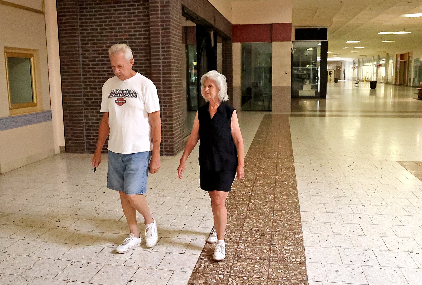 Richard and JoAnn Cory said they've walked at the Upper Valley Mall every day for the past 10 years and will have to find a new place to walk when it closes on June 14. BILL LACKEY/STAFF