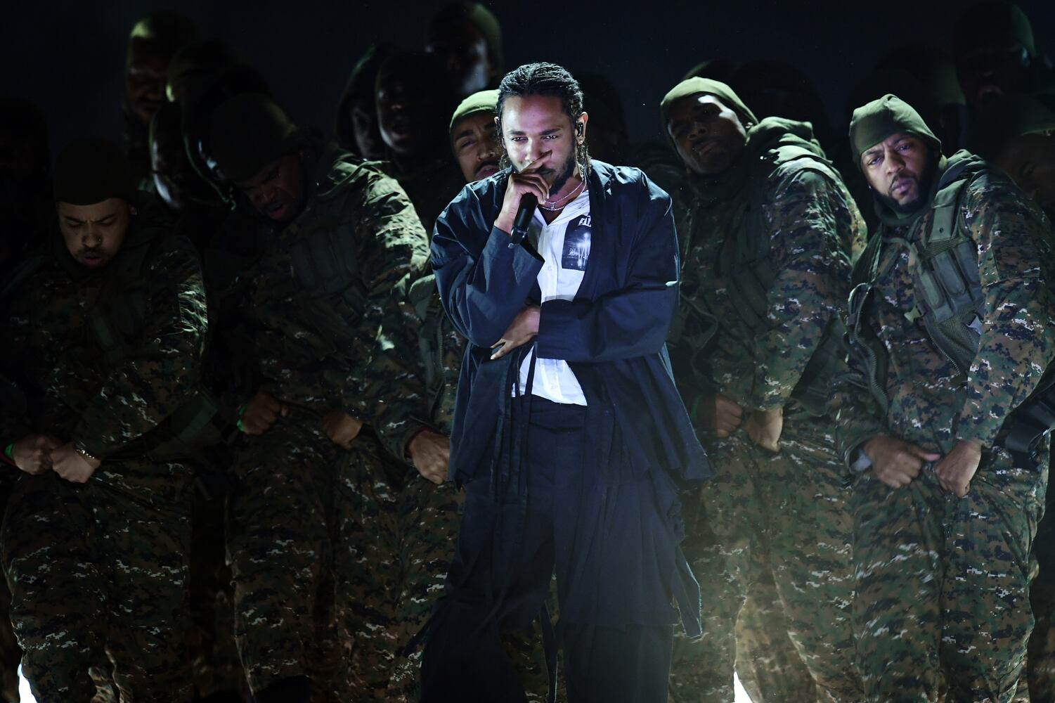 Photos: Kendrick Lamar opens Grammys with The Edge, Bono, Dave Chappelle