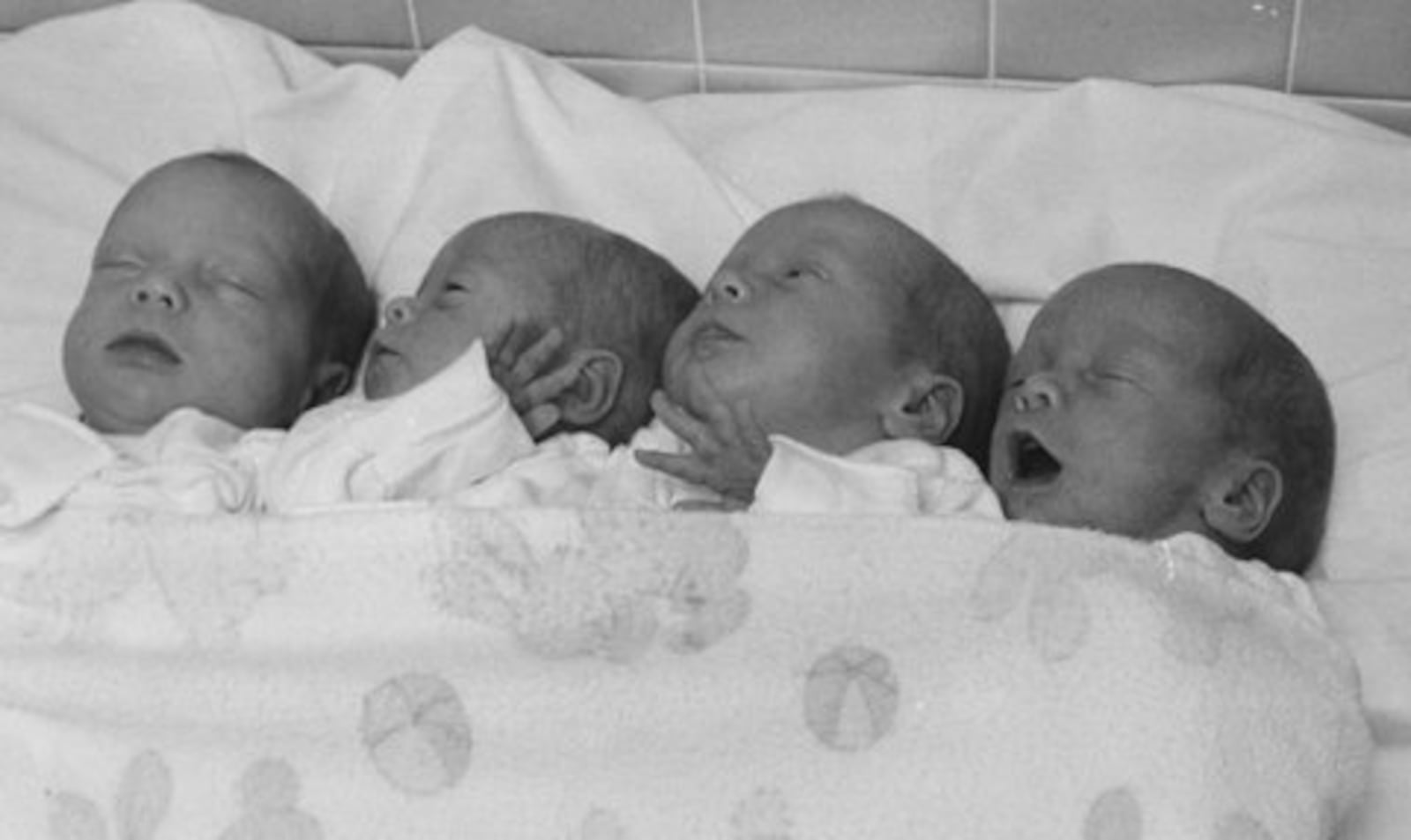 The Deddens quads -- Katy, Patty, Molly and Amy -- were born on Sept. 7, 1974 at Kettering Memorial Hospital.