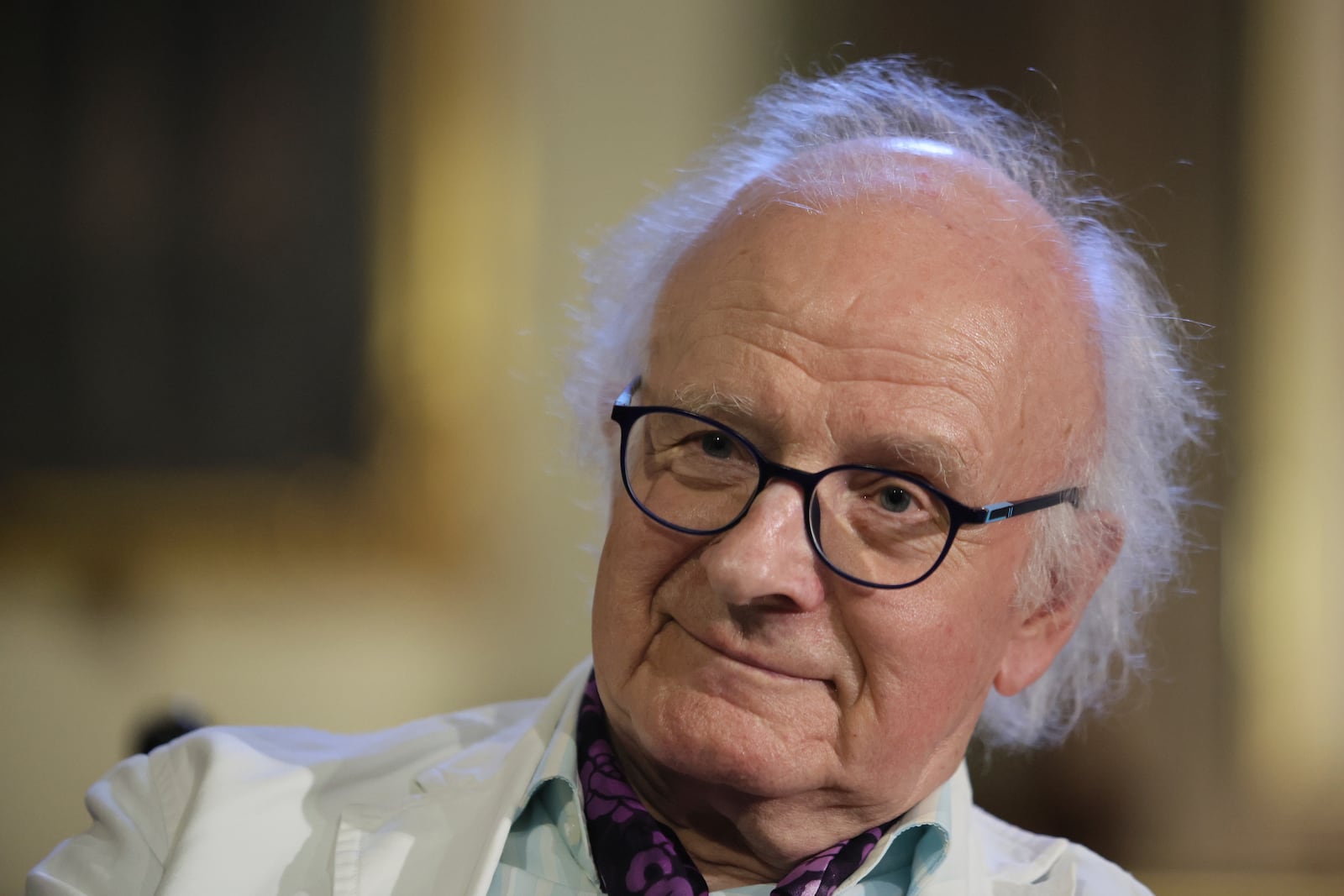 German director and organist Leo Krämer gives an interview at the Metropolitan Cathedral in Mexico City, Friday, Feb. 28, 2025. (AP Photo/Ginnette Riquelme)