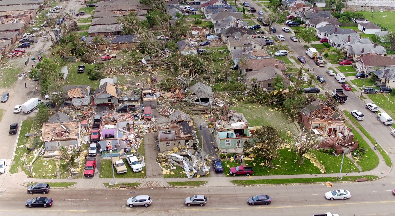 Houses in the Old North Dayton neighborhood along Troy Street where a tornado ripped through industrial buildings across the street and then the neighborhood. FILE 2019.  TY GREENLEES / STAFF