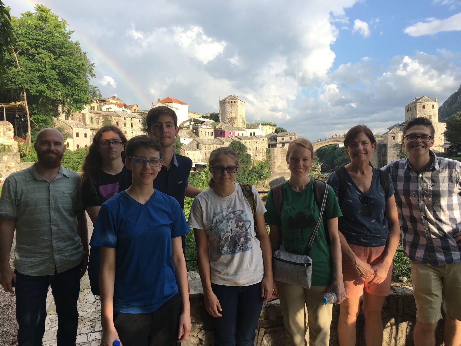 Arch Grieve (far left), a mediation specialist at the Dayton Mediation Center, is the new chair of the Dayton Sister City Committee and is vice president of the Dayton Council on World Affairs. He is pictured with students he took to Bosnia and Herzegovina.