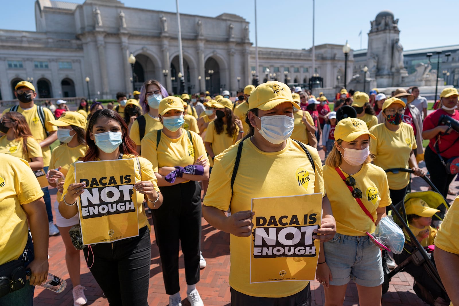 Activists known as "Dreamers" rally in support of the Deferred Action for Childhood Arrivals program, also known as DACA, as they march at the Capitol in Washington in June 2022. AP/J. Scott Applewhite