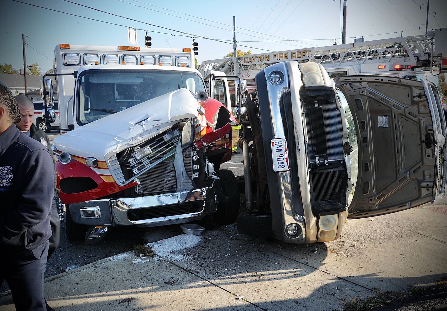 PHOTOS: 3-vehicle crash involving ambulance in Dayton