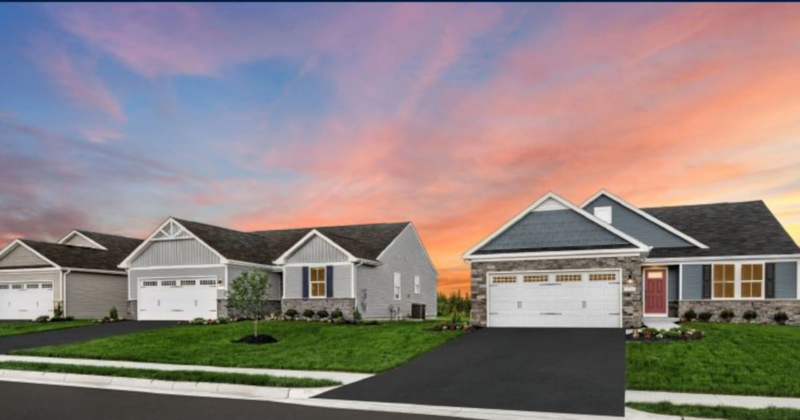 A rendering of proposed ranch-style homes in northeast Dayton, near Needmore Road and Old Troy Pike intersection. CONTRIBUTED