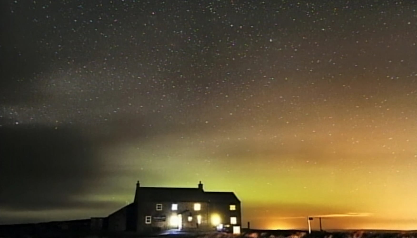 Solar storm and Northern Lights