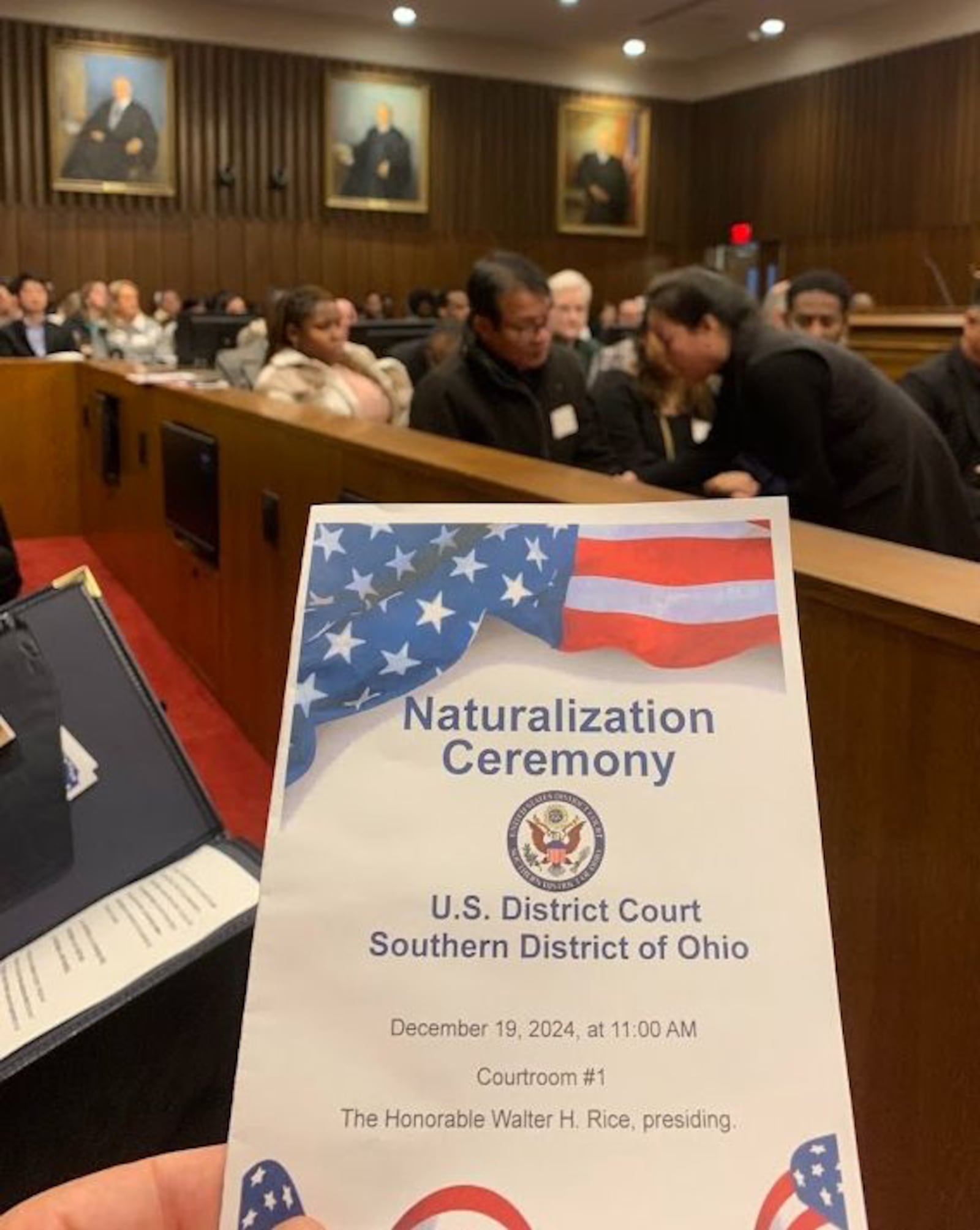 In December, Upstanders attended a naturalization ceremony presided over by Judge Walter H. Rice where they witnessed 46 individuals from 25 different countries swear the Oath of Allegiance to our country. (CONTRIBUTED)