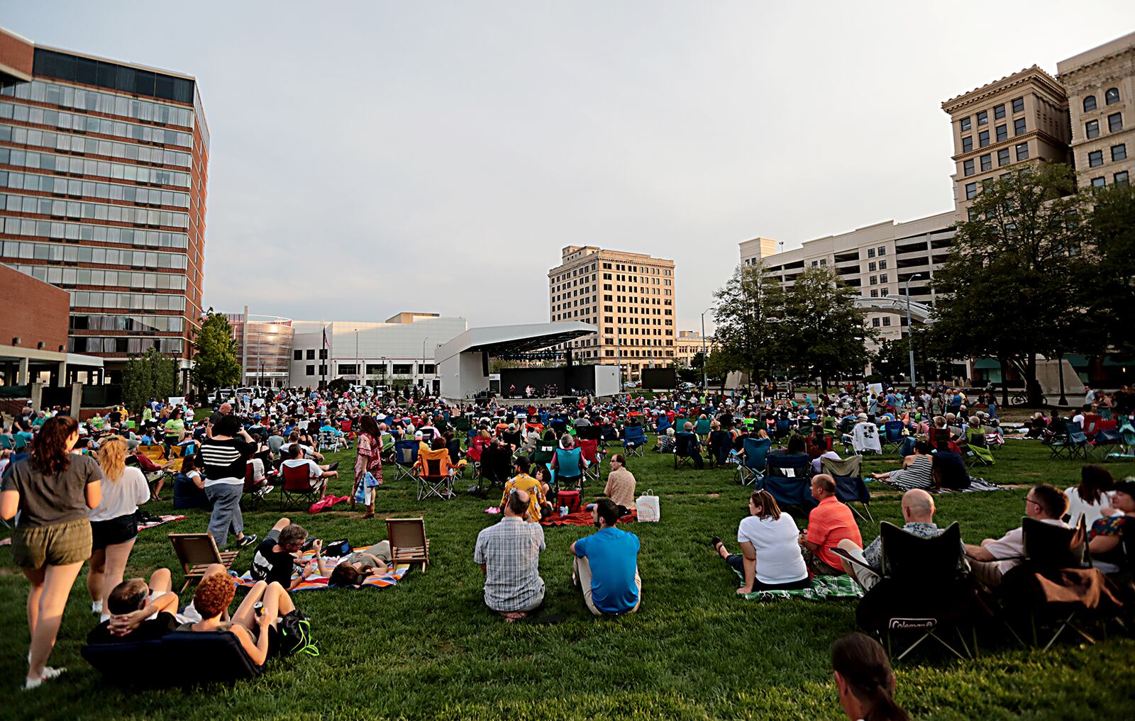 Levitt Pavilion, downtown Dayton’s new outdoor music venue, held its first concert on Thursday, Aug. 9, 2018. Gina Chavez, a multi-ethnic Latin pop songstress, held the first show, preceded by the Chaminade Julienne High School band. CONTRIBUTED BY E.L. HUBBARD