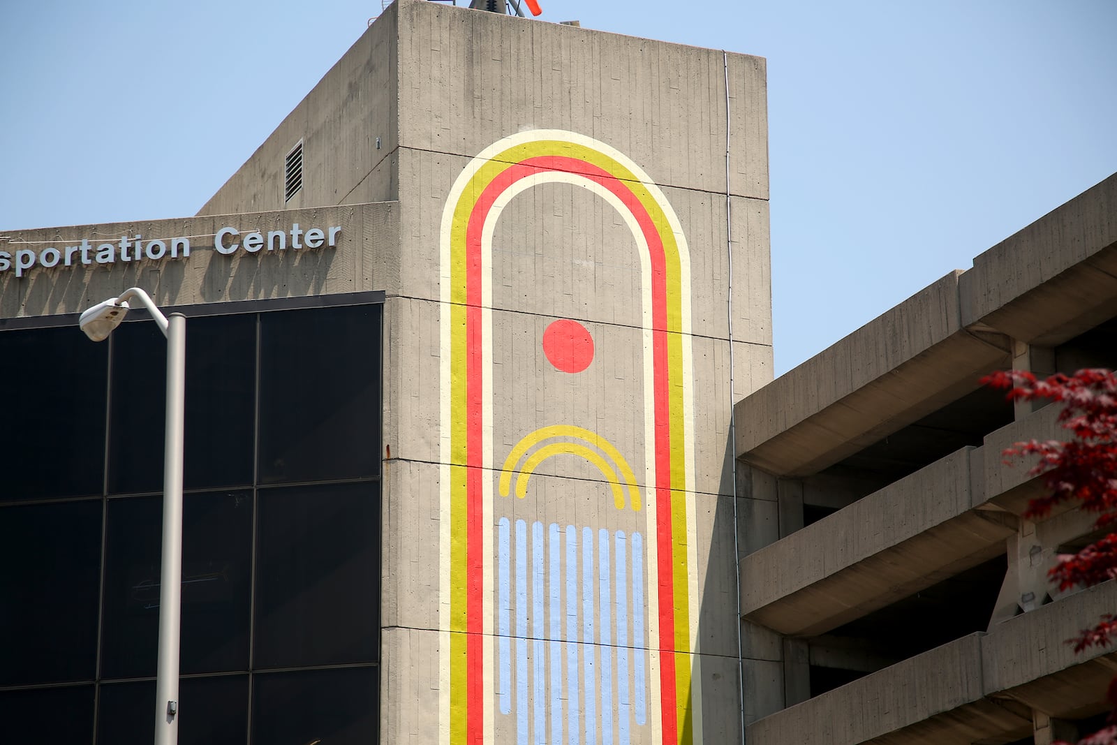 A new artwork, created by artist Atalie Gagnet, has been completed on the Dayton Transportation Center garage. Dozens of murals have popped up across the city in recent years. This mural was created with the Art Intersections Public Art program, a partnership between The Dayton Contemporary and the Downtown Dayton Partnership. LISA POWELL / STAFF