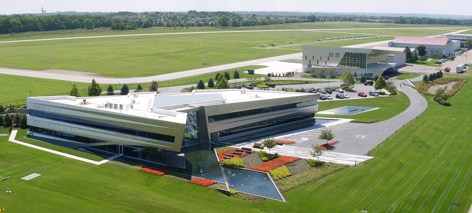 The Connor Group in Miami Twp. has built a new hangar on the Dayton-Wright Brothers Airport for its flight department next to its corporate headquarters at the corner of Austin Boulevard and Springboro Pike.   TY GREENLEES / STAFF