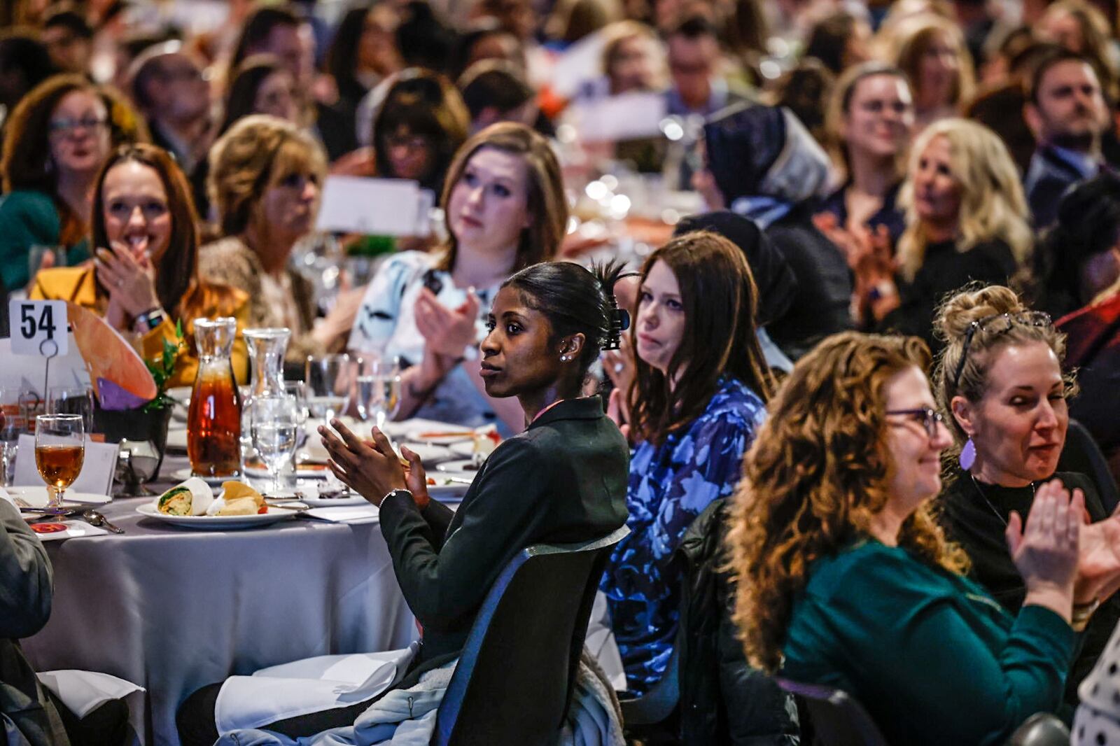 Hundreds attended the YWCA Dayton's Women of Influence luncheon at the Dayton Convention Center Thursday March 9, 2023. Sponsors of the event were CareSource, Dayton Children's and Kettering Foundation. JIM NOELKER/STAFF