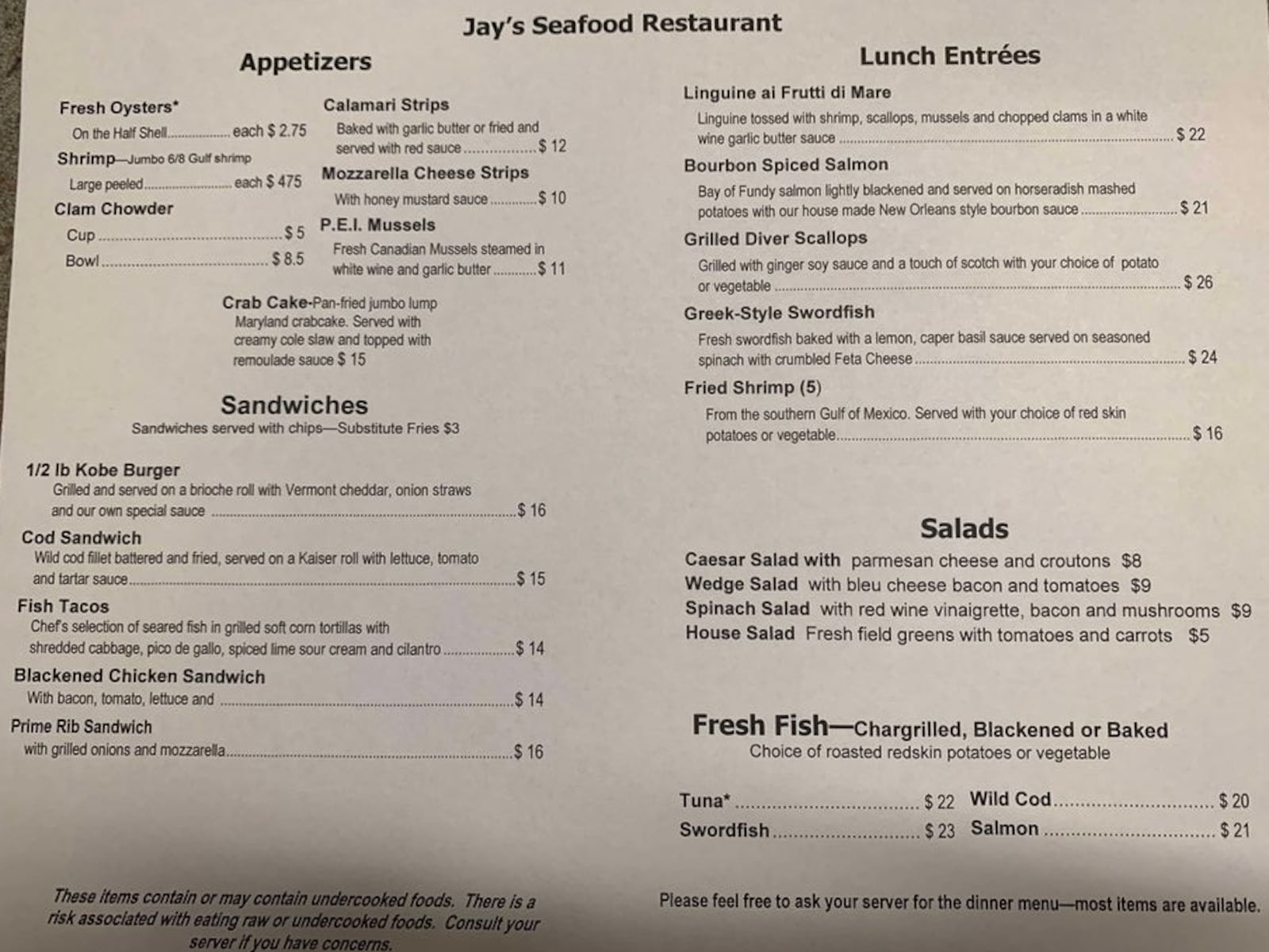 Just in time for the holiday season, Jay’s Seafood in Dayton’s Oregon District will open during lunch for a limited time (CONTRIBUTED PHOTO).