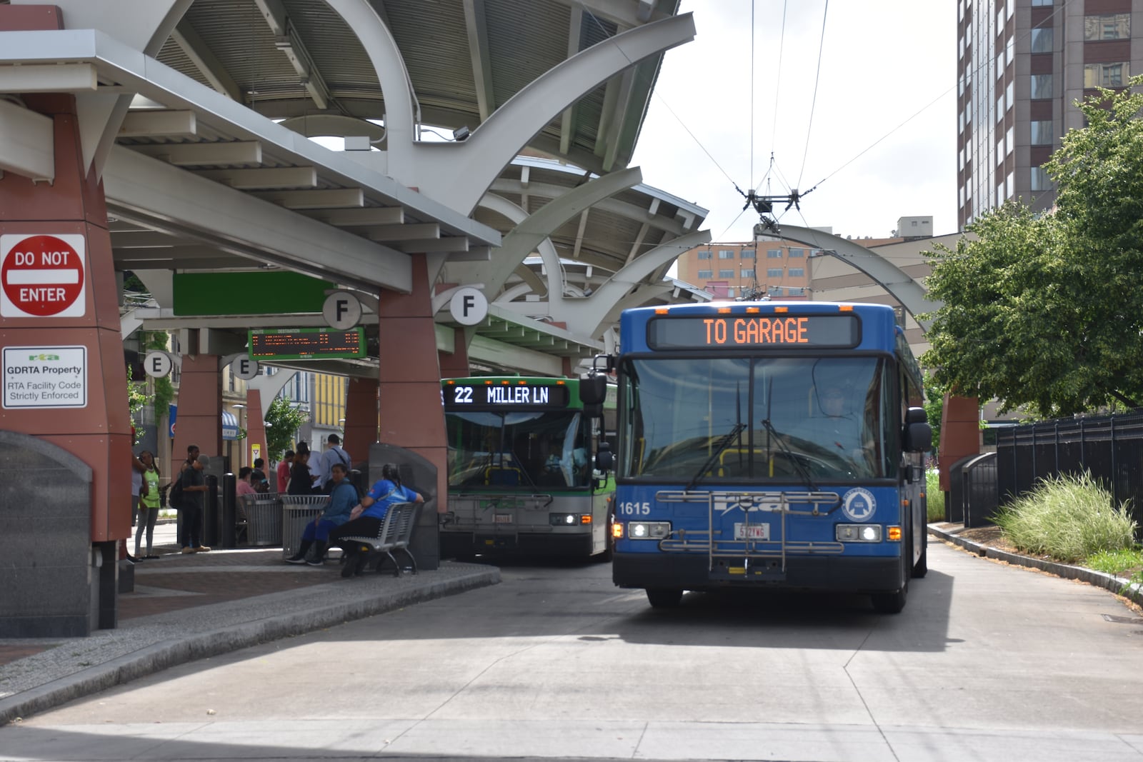 Buses at the Wright Stop Plaza Transit Center in downtown Dayton. Greater Dayton RTA proposes multiple fare hikes between fall of 2024 to early 2026. CORNELIUS FROLIK / STAFF