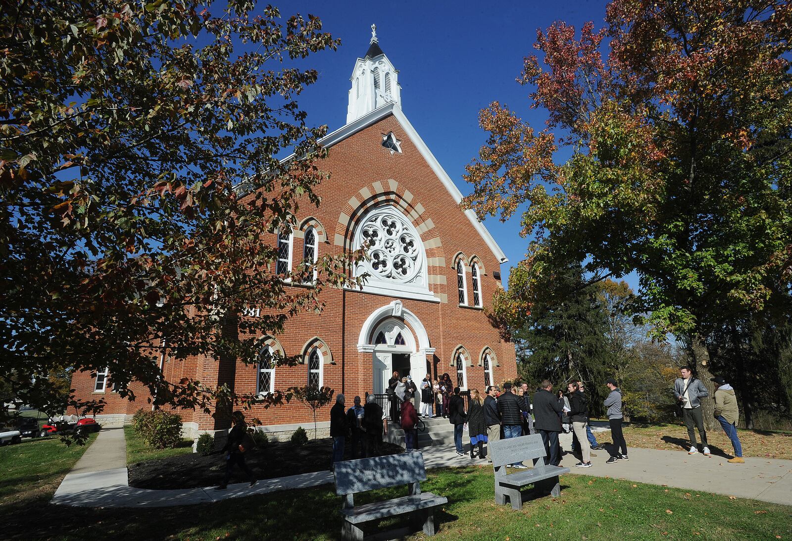 Several hundred people attended the Collier Chapel grand re-opening in Xenia, Friday Nov. 5, 2021. MARSHALL GORBY\STAFF