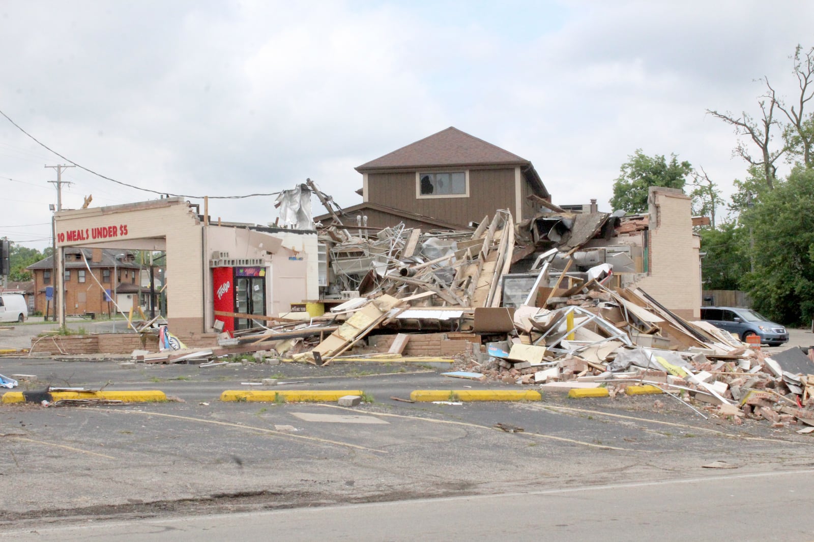 Tyon "Red" Gillis was working at Donatos Pizza in Harrison Twp. when it was hit by a tornado on Memorial Day 2019, May 27. Several businesses around the pizza restaurant were also damaged. Gillis helped his coworkers and workers at the nearby Wendy's.