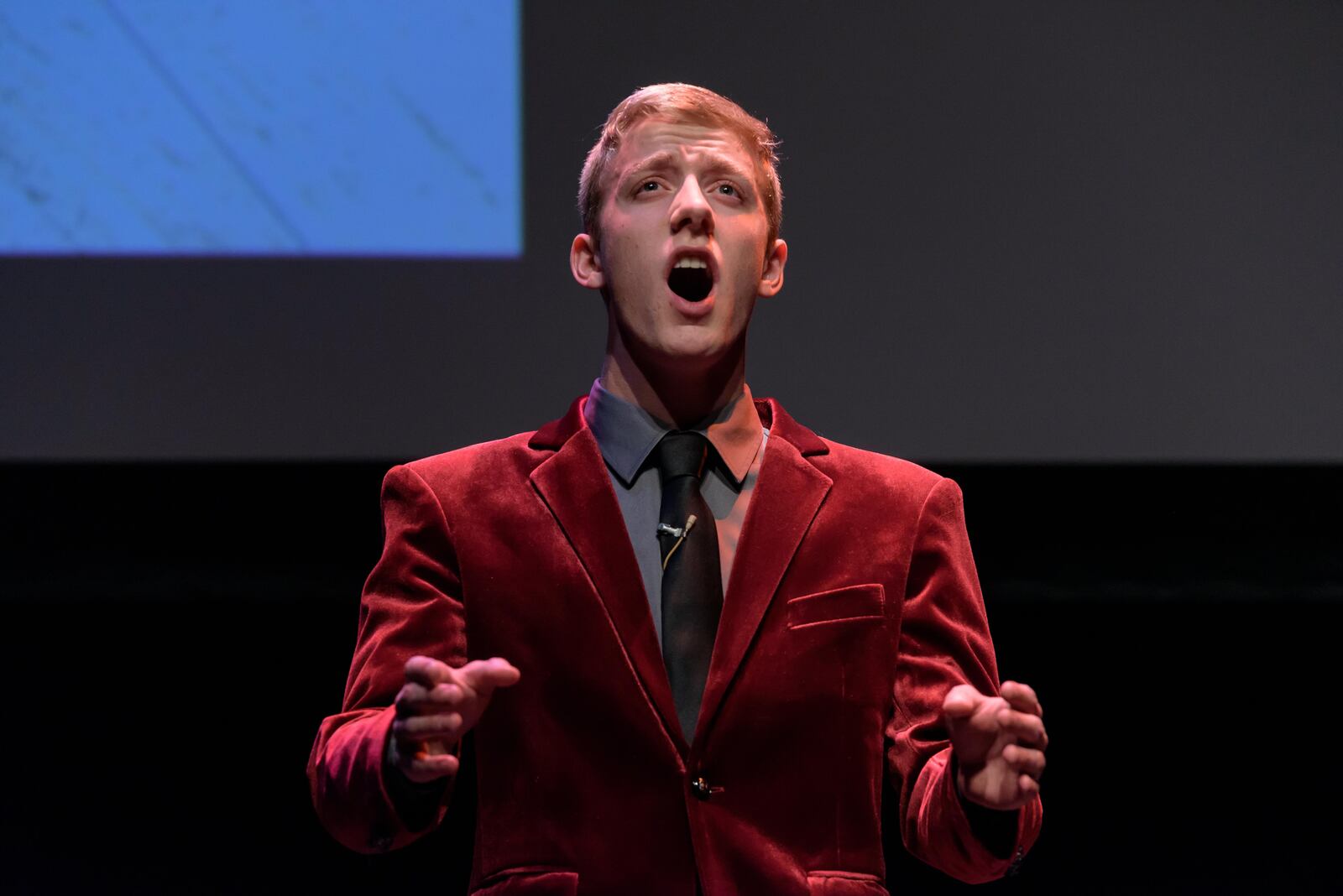 Zach Ahrens of Versailles High School performs at the Miami Valley High School Theatre Awards Showcase at the Schuster Center on Tuesday, June 7, 2022. TOM GILLIAM / CONTRIBUTING PHOTOGRAPHER