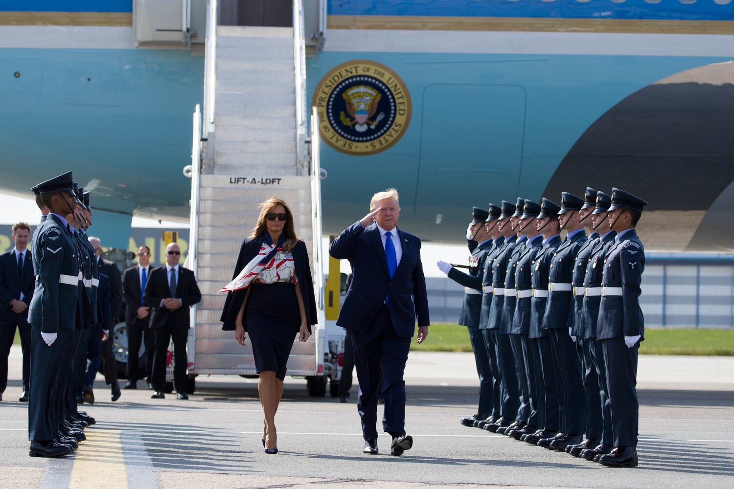 Photos: Trump arrives in United Kingdom for 3-day state visit