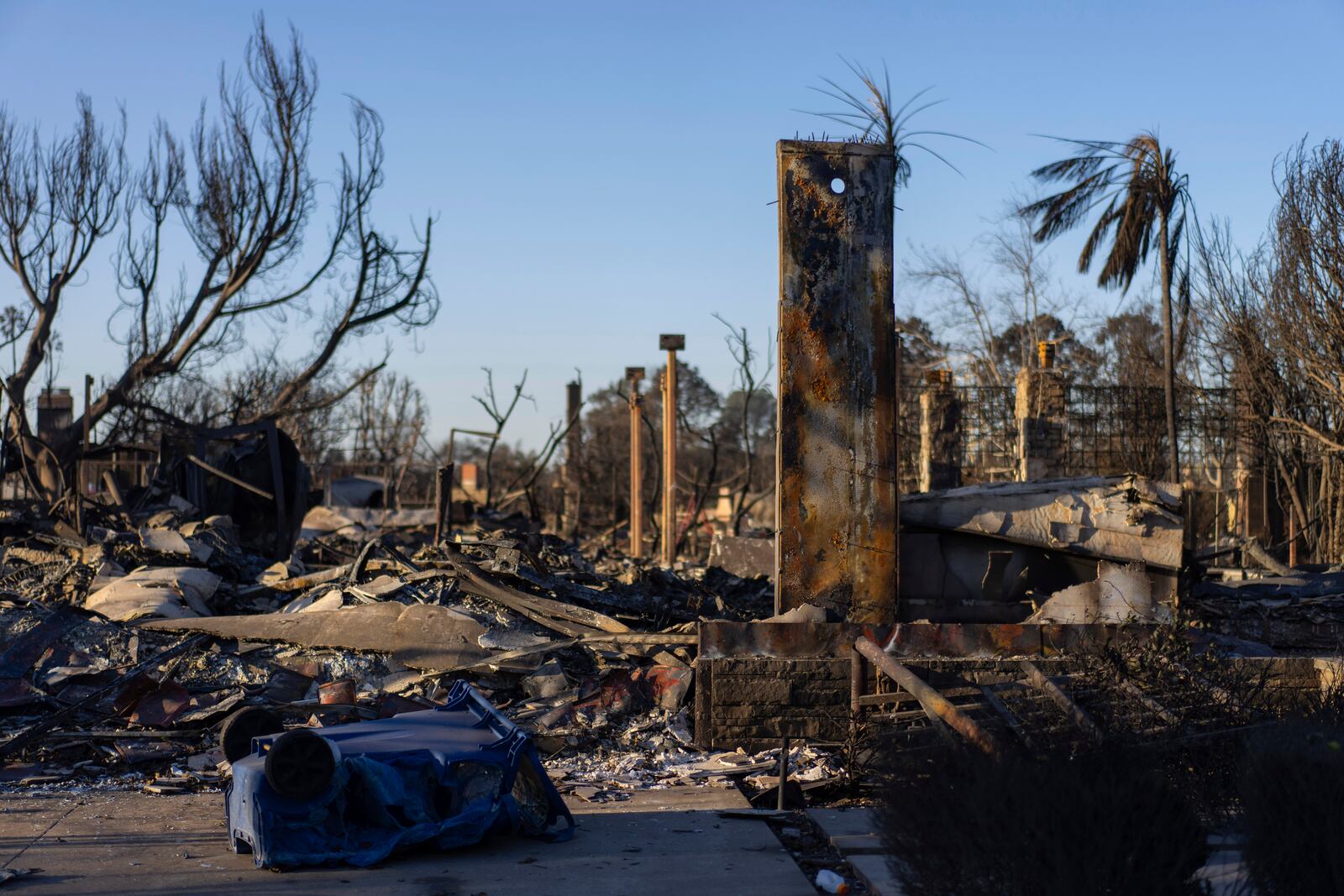 The remains of Chef Daniel Shemtob and his wife Elyse's home that was destroyed by the Palisades Fire is seen in the Pacific Palisades neighborhood of Los Angeles, Wednesday, Jan. 15, 2025. (AP Photo/Carolyn Kaster)