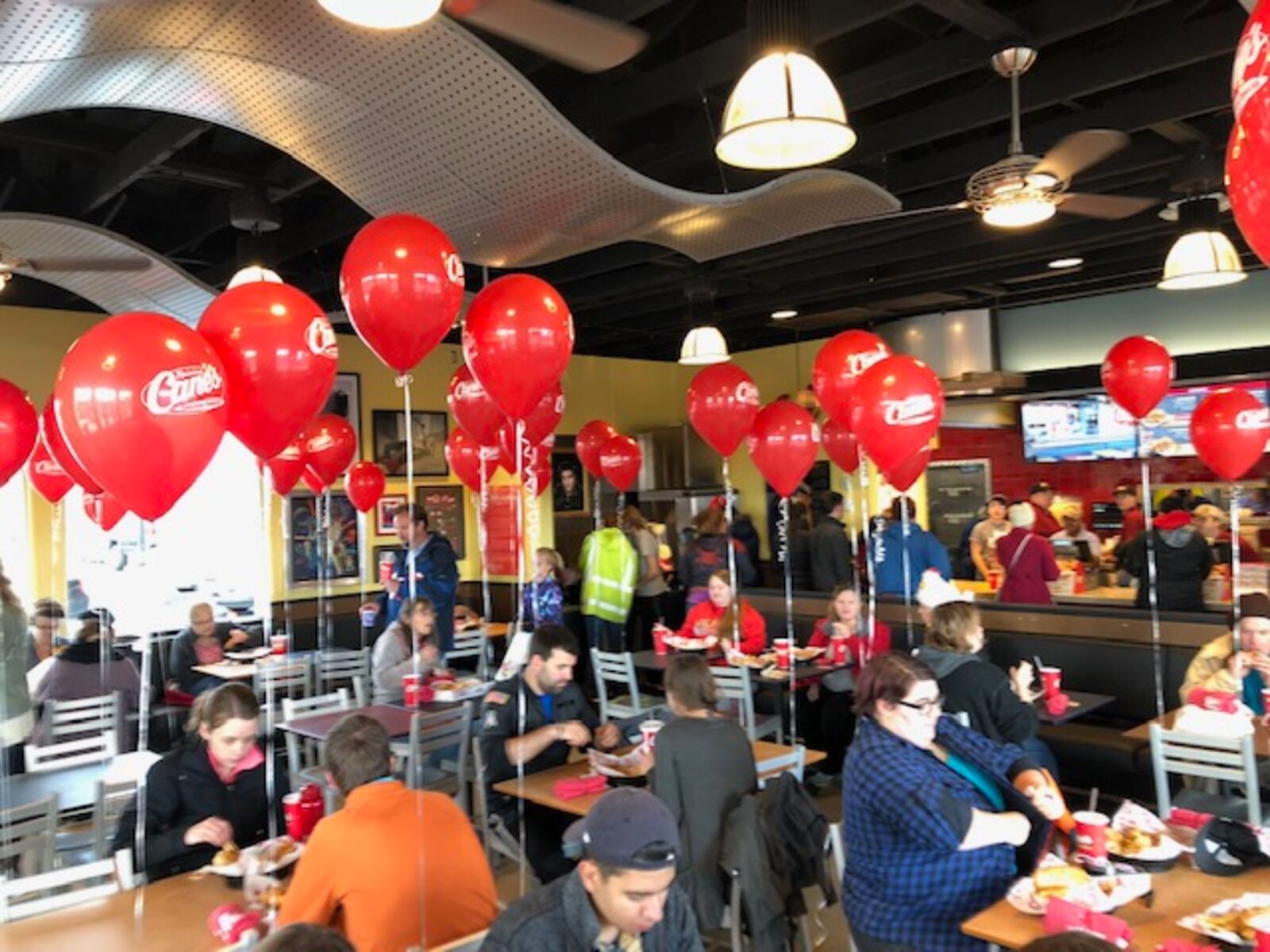 Raising Cane’s Chicken Fingers, the Louisiana-based restaurant company, opened its first location in Beavercreek at 4384 Indian Ripple Road on Tuesday, Oct. 30 2018. MARK FISHER / STAFF PHOTO