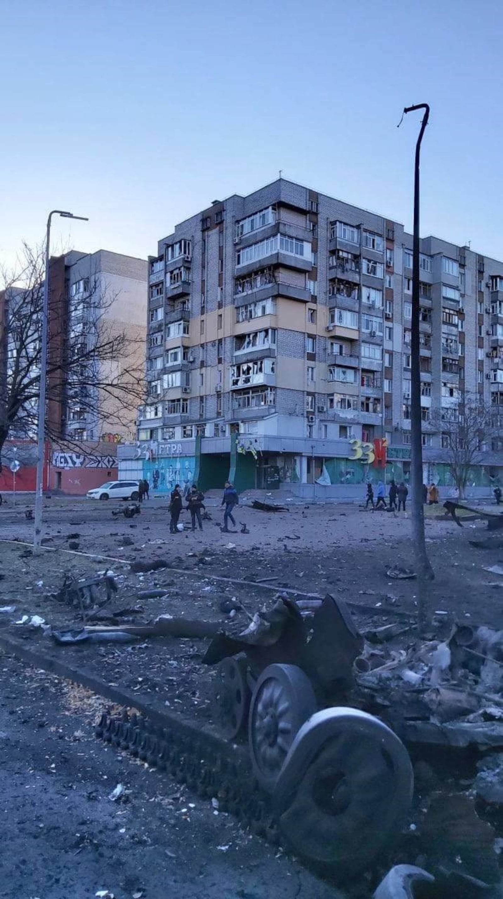 Apartment complex hit by Russian rockets that’s just a couple of a buildings away from the building where Andrey Arkhipov grew up and where his dad, Vladimir, still lived. CONTRIBUTED