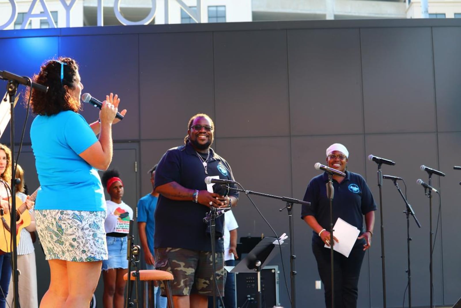 (left to right) Levitt Pavilion executive director Lisa Wagner, co-camp director Robert N. Owens of Signature Educational Solutions, and co-camp director Sierra Leone of Signature Educational Solutions. CONTRIBUTED