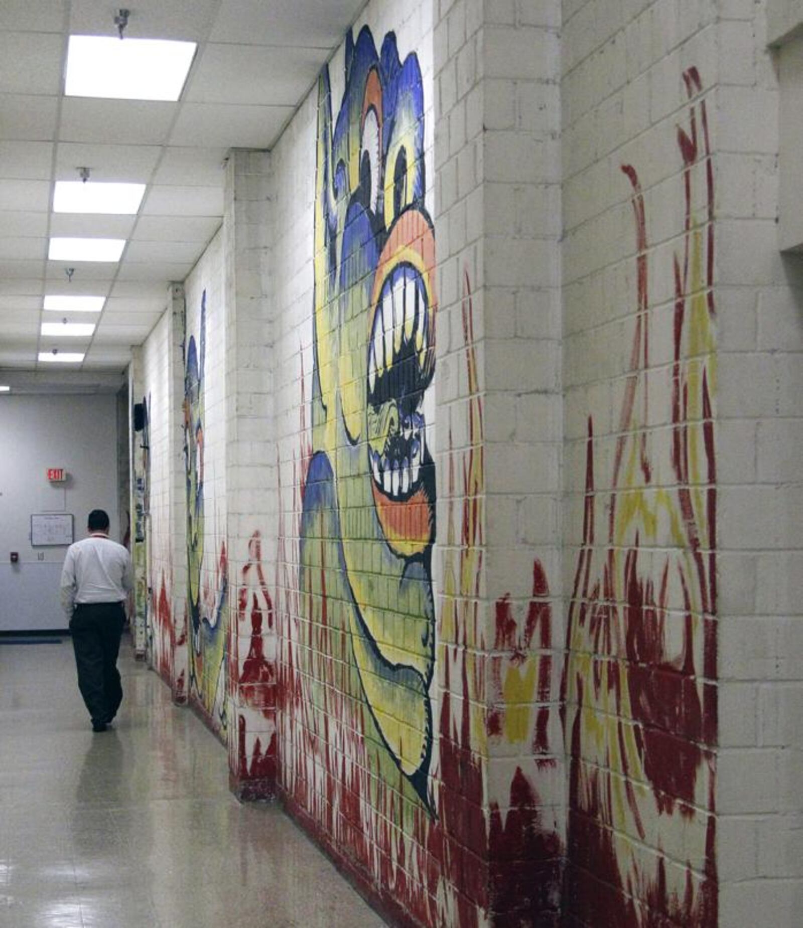 The WWII POW mural in building 280 at Wright Patterson Air Force Base