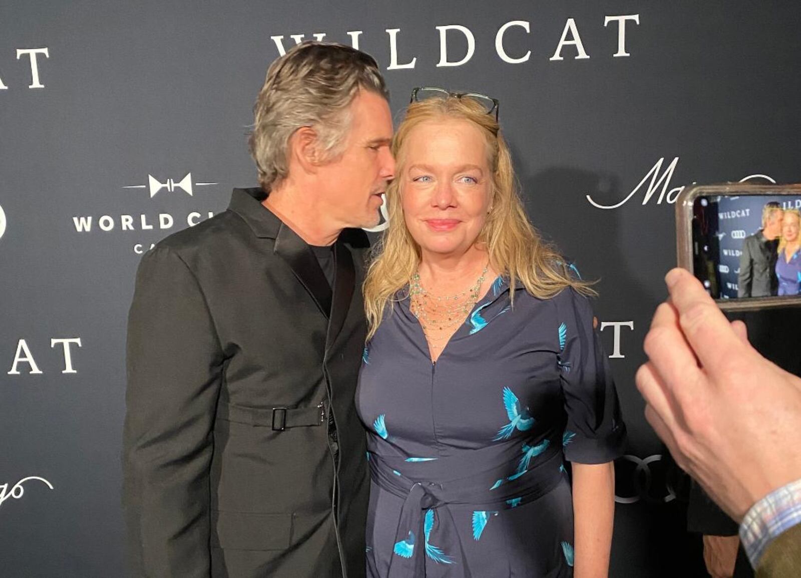 Director/co-screenwriter Ethan Hawke and producer Karri O'Reilly at the 2023 Toronto International Film Festival promoting "Wildcat," which will be screened at The Neon beginning May 24. Photo by Soozie Eastman