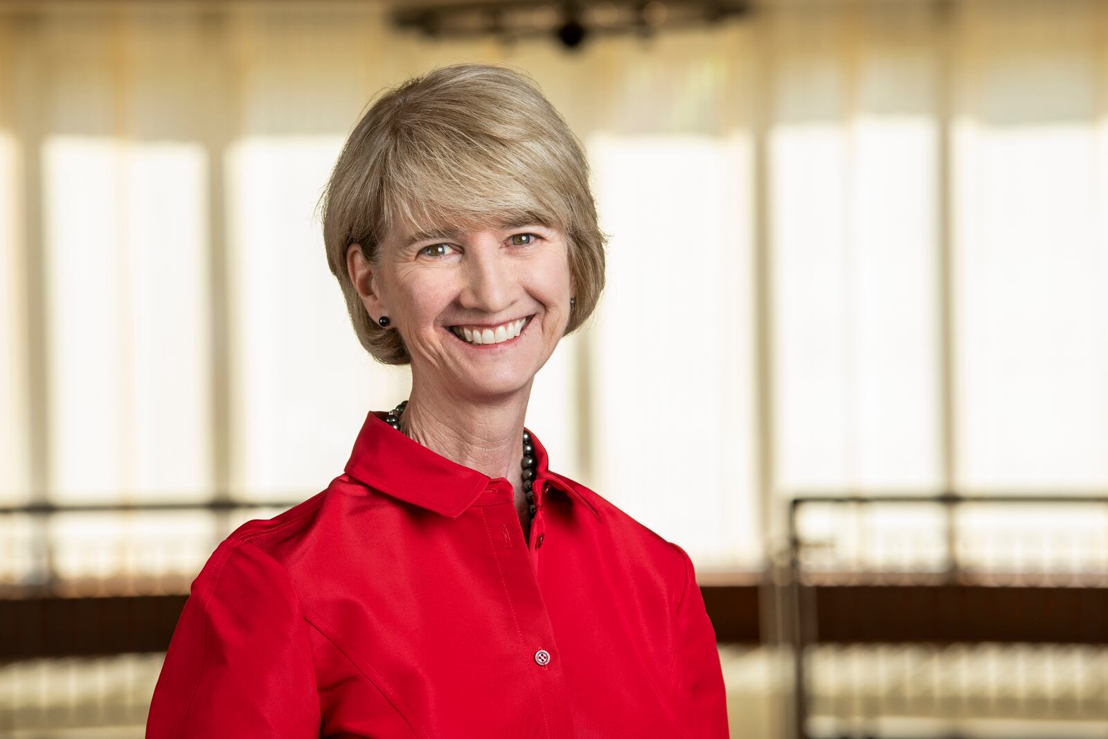 Kristina Johnson, 16th president of The Ohio State University, and The Blackwell Inn on Jun 2, 2020. Photo: Logan Wallace/The Ohio State University (contributed)