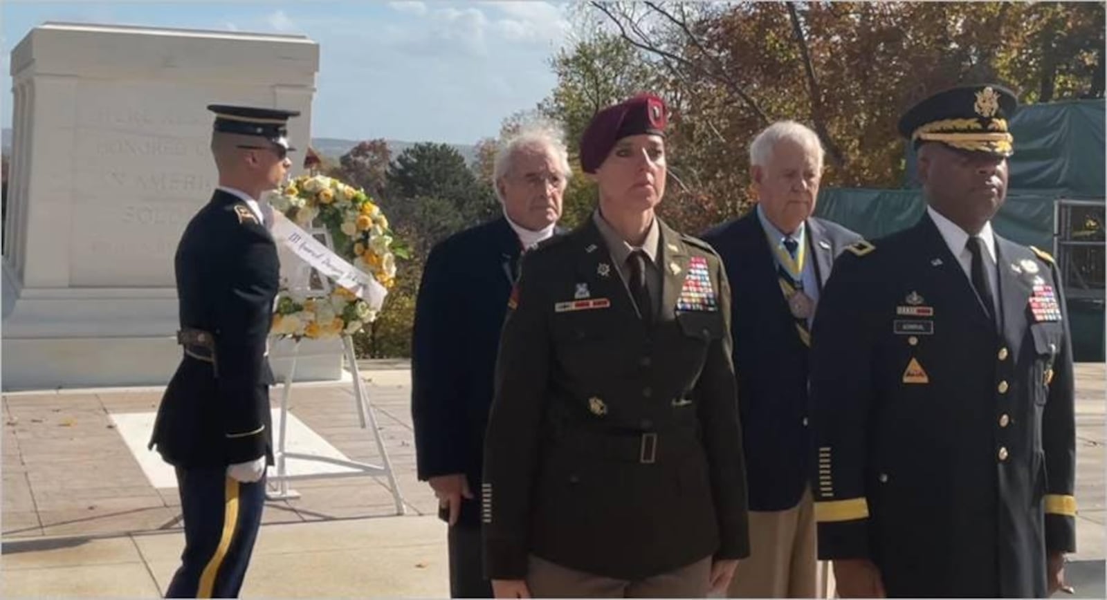 Walter Stitt (second from left) laying a wreath at the Tomb of the Unknown Soldier at Arlington National Cemetery in November of 2022. CONTRIBUTED