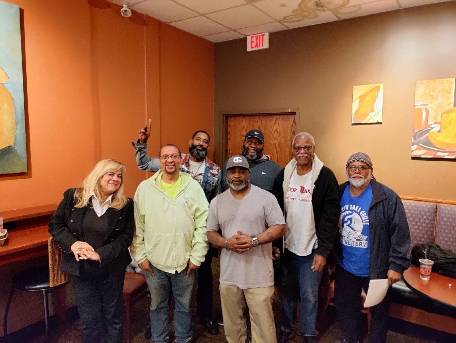 front row, left to right), Debbie Lieberman, Greg West, Lamar Ford, James Price and Steve Ross. (back row) Tony Gibson and Tim McKinney (on right) . CONTRIBUTED