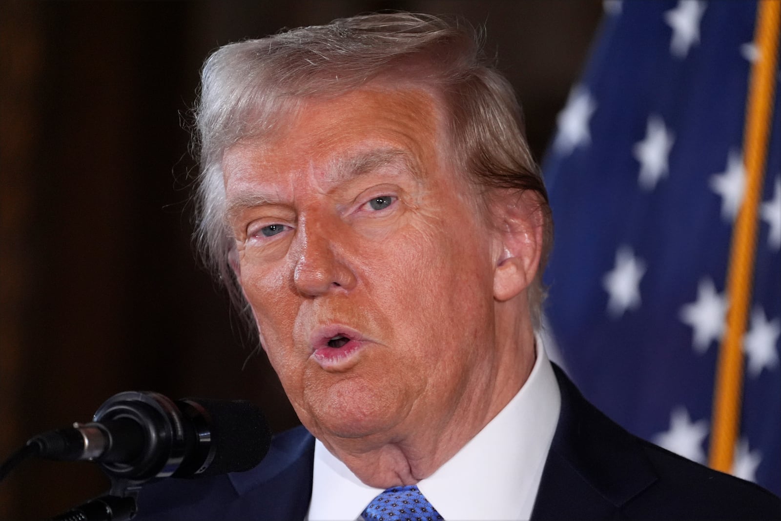 FILE - President-elect Donald Trump speaks during a news conference at Mar-a-Lago, Monday, Dec. 16, 2024, in Palm Beach, Fla. (AP Photo/Evan Vucci, file)