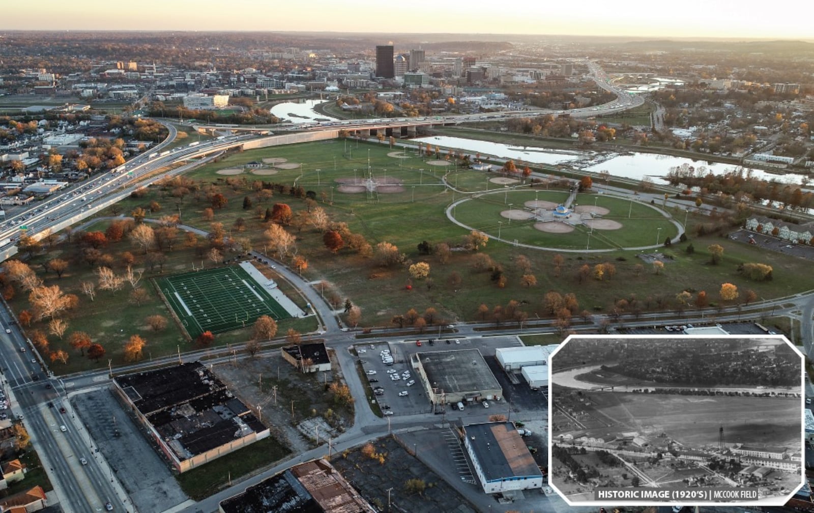 Kettering Field then and now. CONTRIBUTED