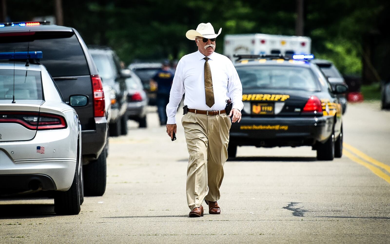 Butler County Sheriff Richard Jones isn’t shy about voicing his opinion on immigration or law enforcement, which one reason why he is frequently interviewed by the national media. NICK GRAHAM/FILE