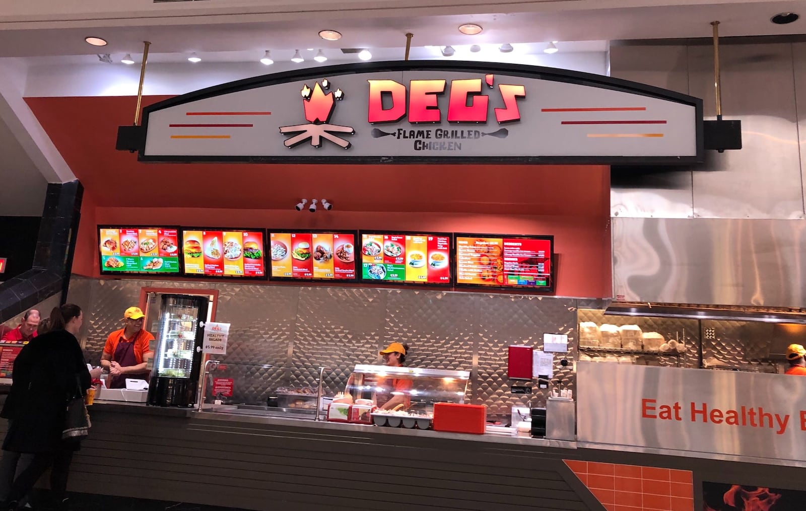 Deg's Flame Grilled Chicken has opened in the Mall at Fairfield Commons food court.