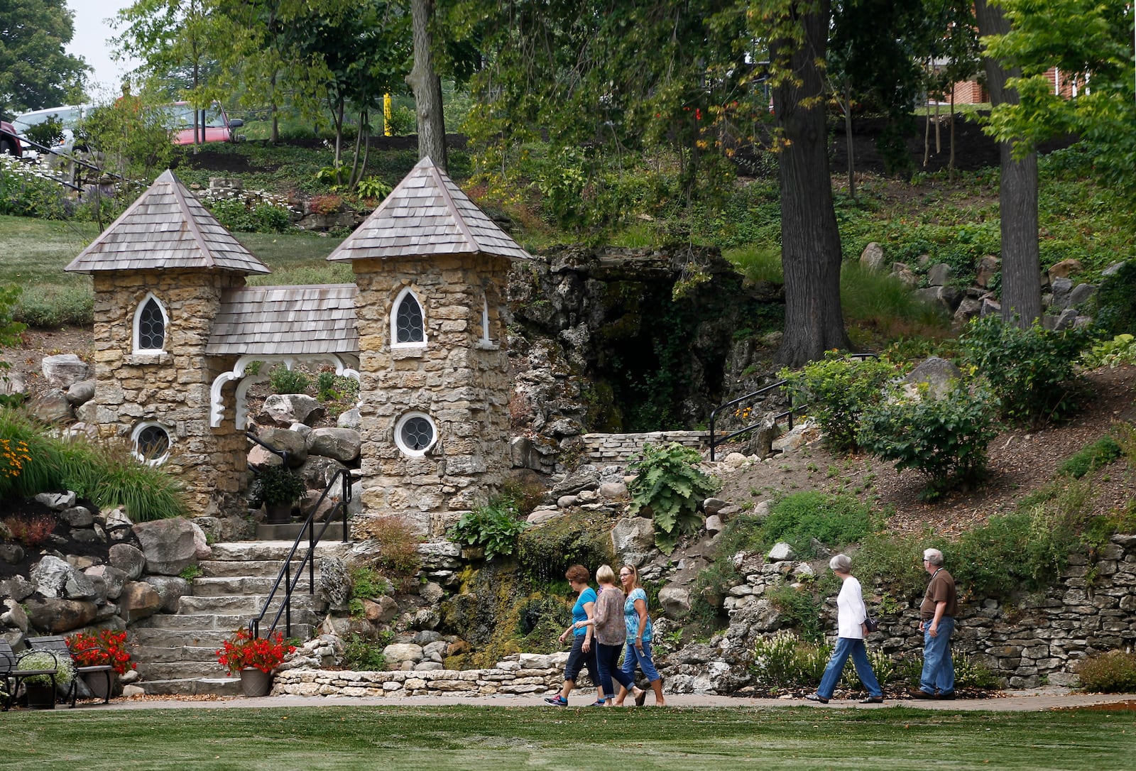 The year was 1868 shortly after the Civil War, when Frank Mundt became the florist and gardener of the Dayton Soldiers Home, writes Robert Kincses, trustee of the American Veterans Heritage Center, in his 2013 report tracing the history of the gardens and the current project.  A veteran who was originally from Germany, he along with the Home architect Mr. Davis and Mrs. Elizabeth Rohrer of Germantown, began the development of the Grotto and gardens in what was then the limestone quarry area.  LISA POWELL / STAFF