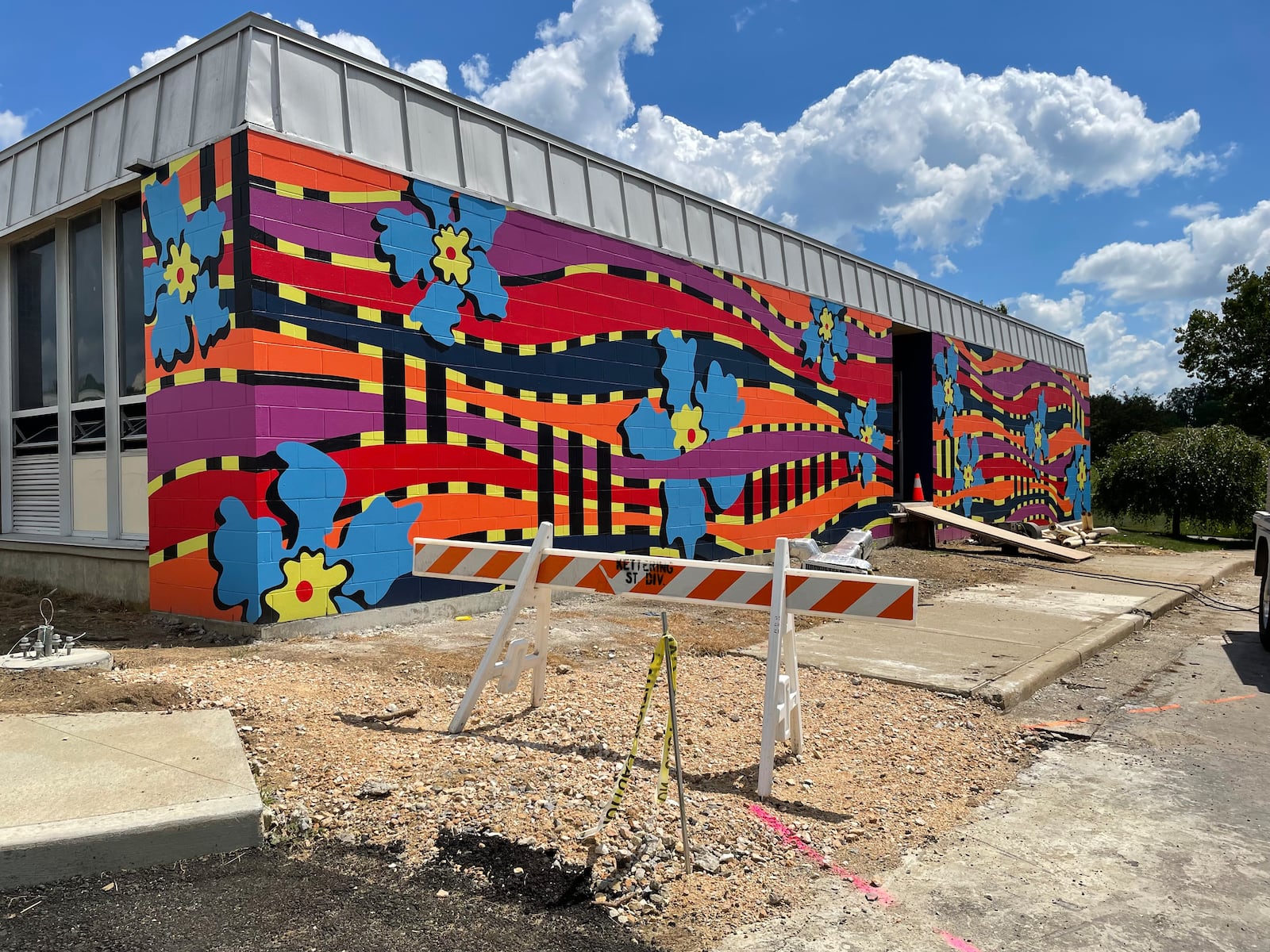 Rosewood Arts Center in Kettering has a new mural entitled "Blooming Through the Waves." 