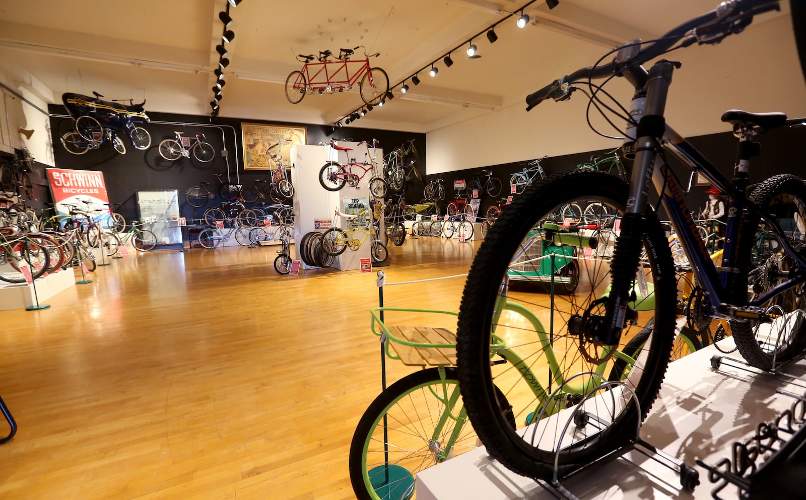 A ballroom on the third floor of The Bicycle Museum of American in New Bremen is filled with bicycles that evoke childhood memories.  LISA POWELL / STAFF