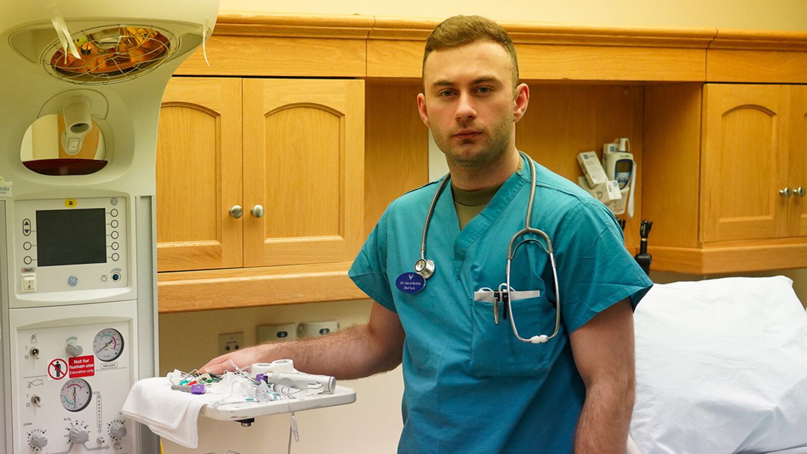 Airman 1st Class David Bielykh has been a medic at Wright-Patterson Medical Center for the past year and a half and calls his work “highly rewarding.” He grew up in Ukraine but always longed to live in the United States and serve in the military. U.S. AIR FORCE PHOTO/KENNETH J. STILES