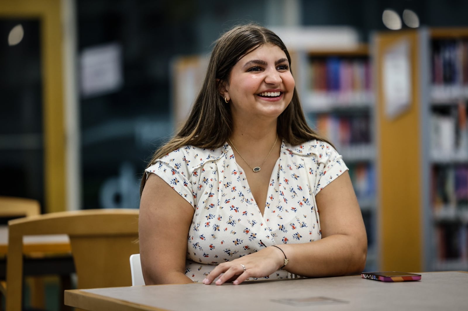 Vandalia High School student Grace Weigand talks about cell phones and how they impact her and her peers. JIM NOELKER/STAFF