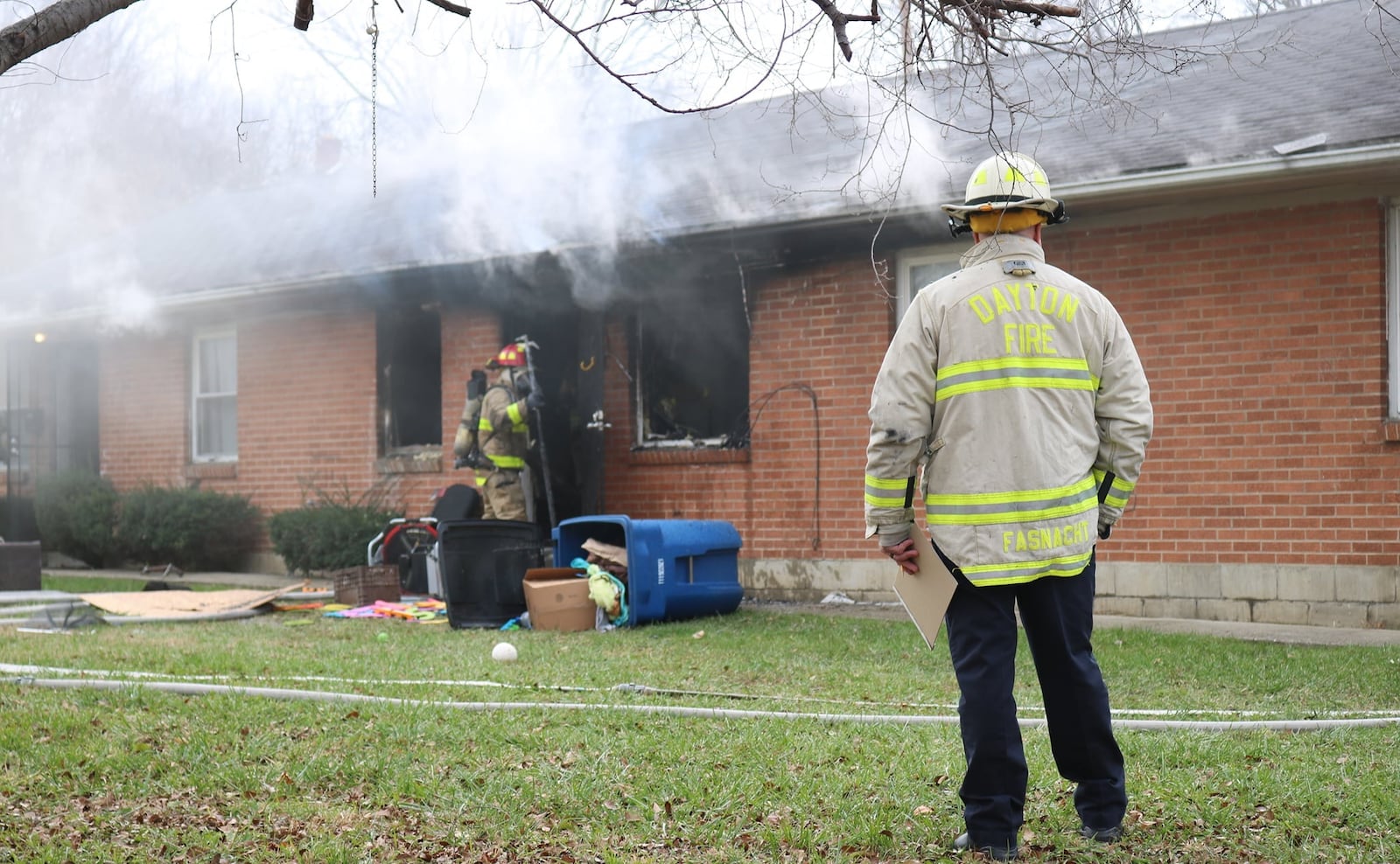 Dayton firefighters responded Thursday morning to an apartment fire ruled arson at 256 S. Harbine Ave.