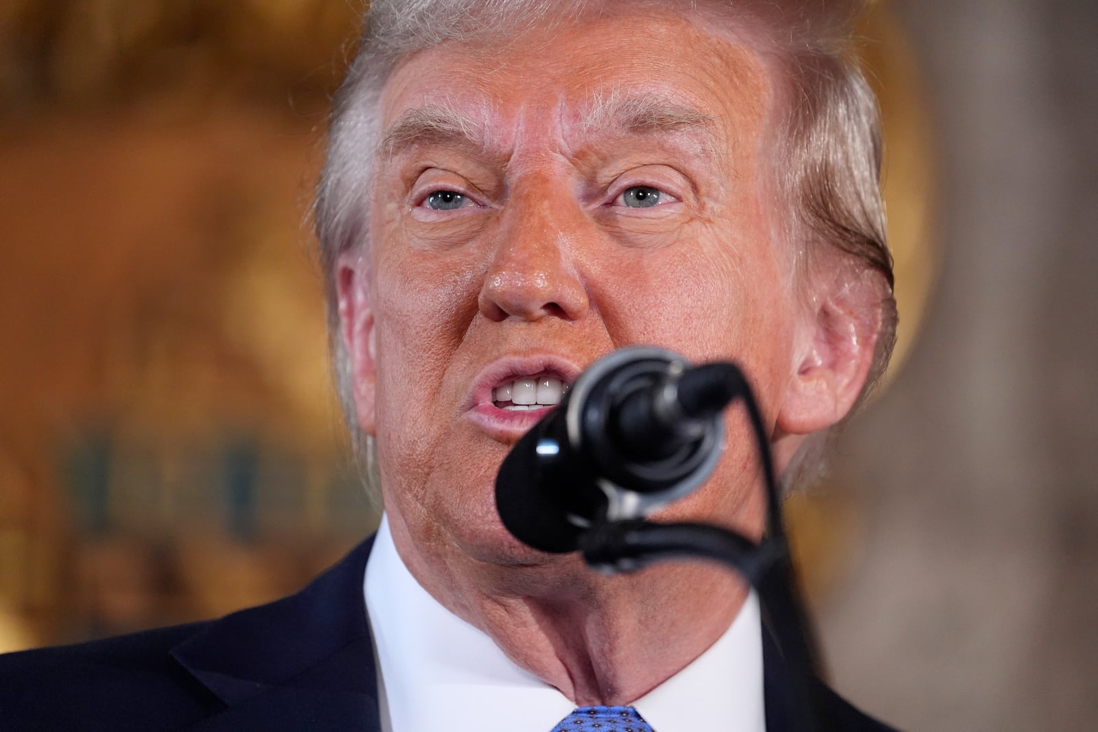 President-elect Donald Trump speaks during a news conference at Mar-a-Lago, Monday, Dec. 16, 2024, in Palm Beach, Fla. (AP Photo/Evan Vucci)