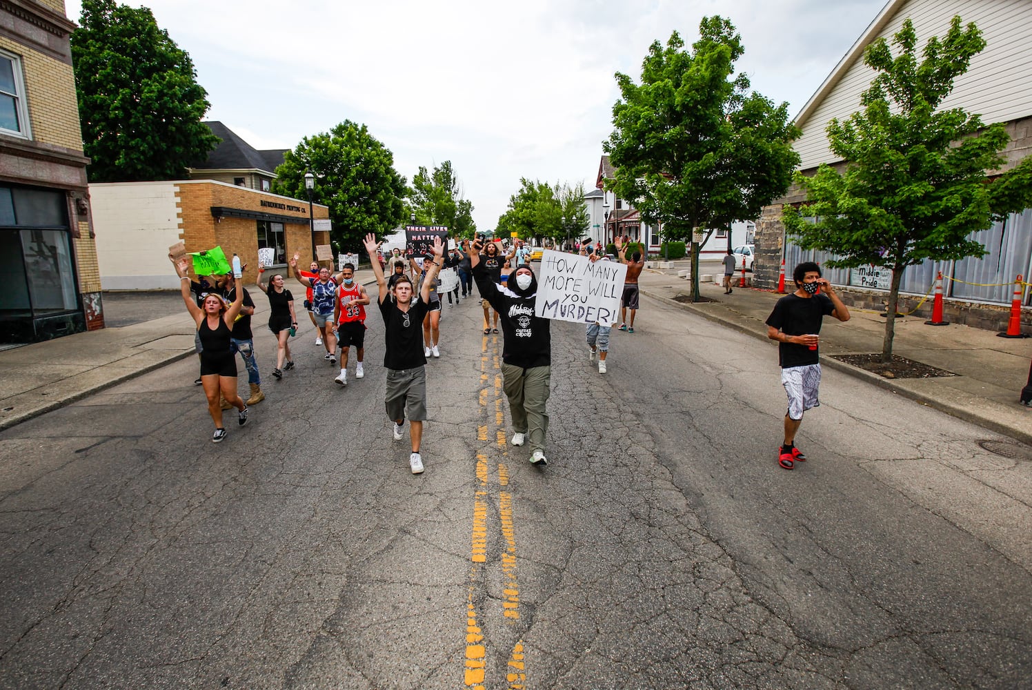 Crowd gathers for peaceful protest and march in Middletown