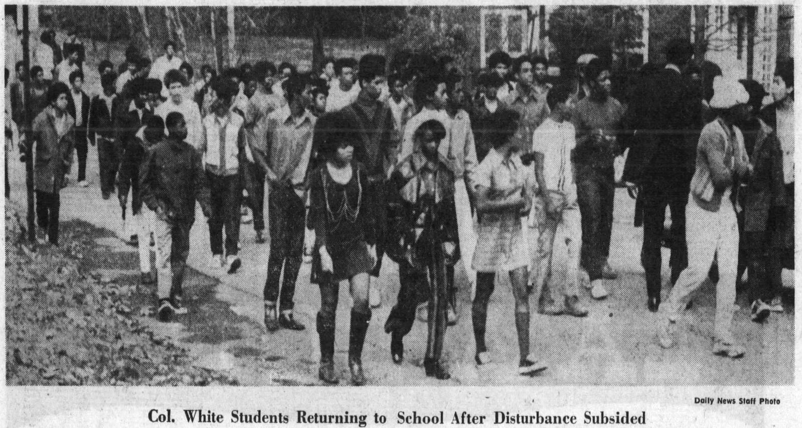 Nov. 19, 1970: Faculty look for answers as violence close Col. White high school. DAYTON DAILY NEWS ARCHIVES