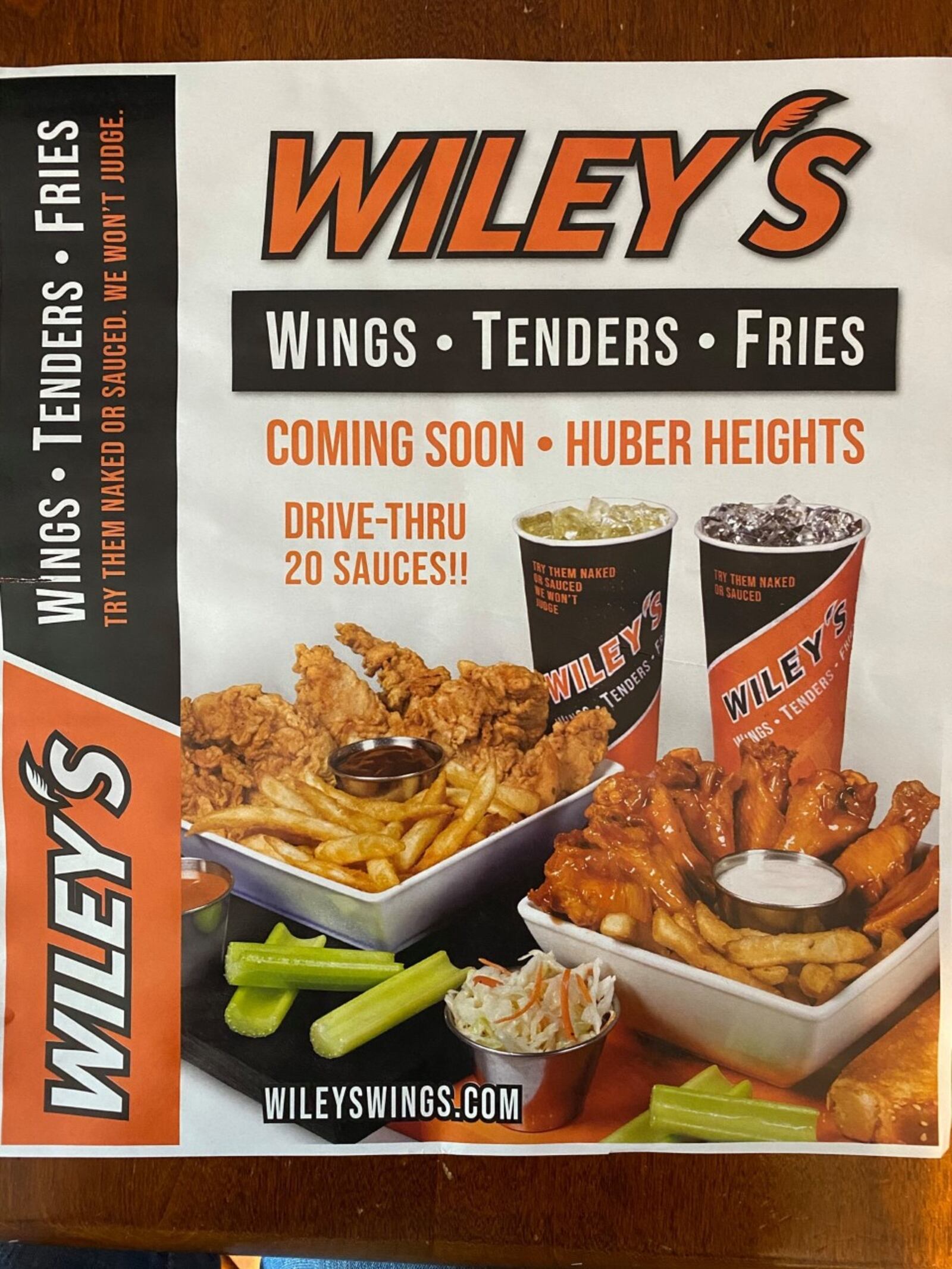 The founder of Hot Head Burritos and Rapid Fired Pizza to open a new chicken restaurant called Wiley's Wings Tenders Fries in Huber Heights. This flier was mailed to Huber Heights residents earlier this week. SUBMITTED