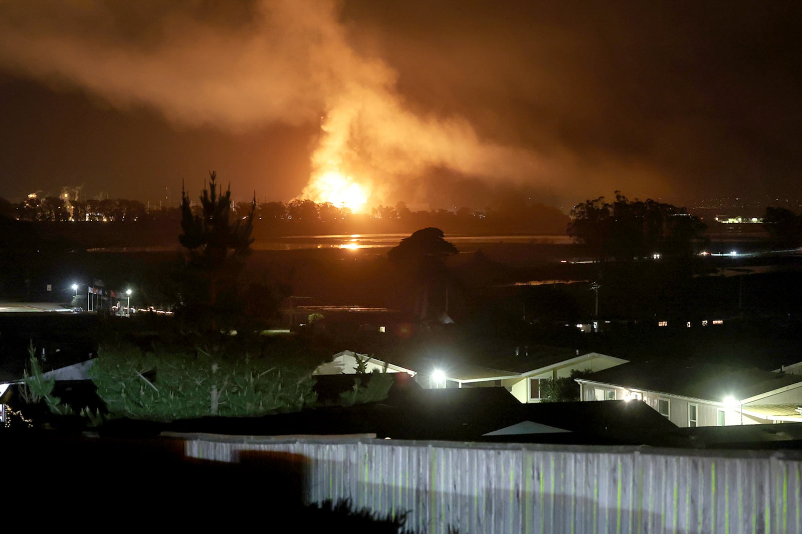 Flames erupt at the Moss Landing Power Plant Thursday Jan. 16, 2025 in Moss Landing, Calif. (Shmuel Thaler /The Santa Cruz Sentinel via AP)